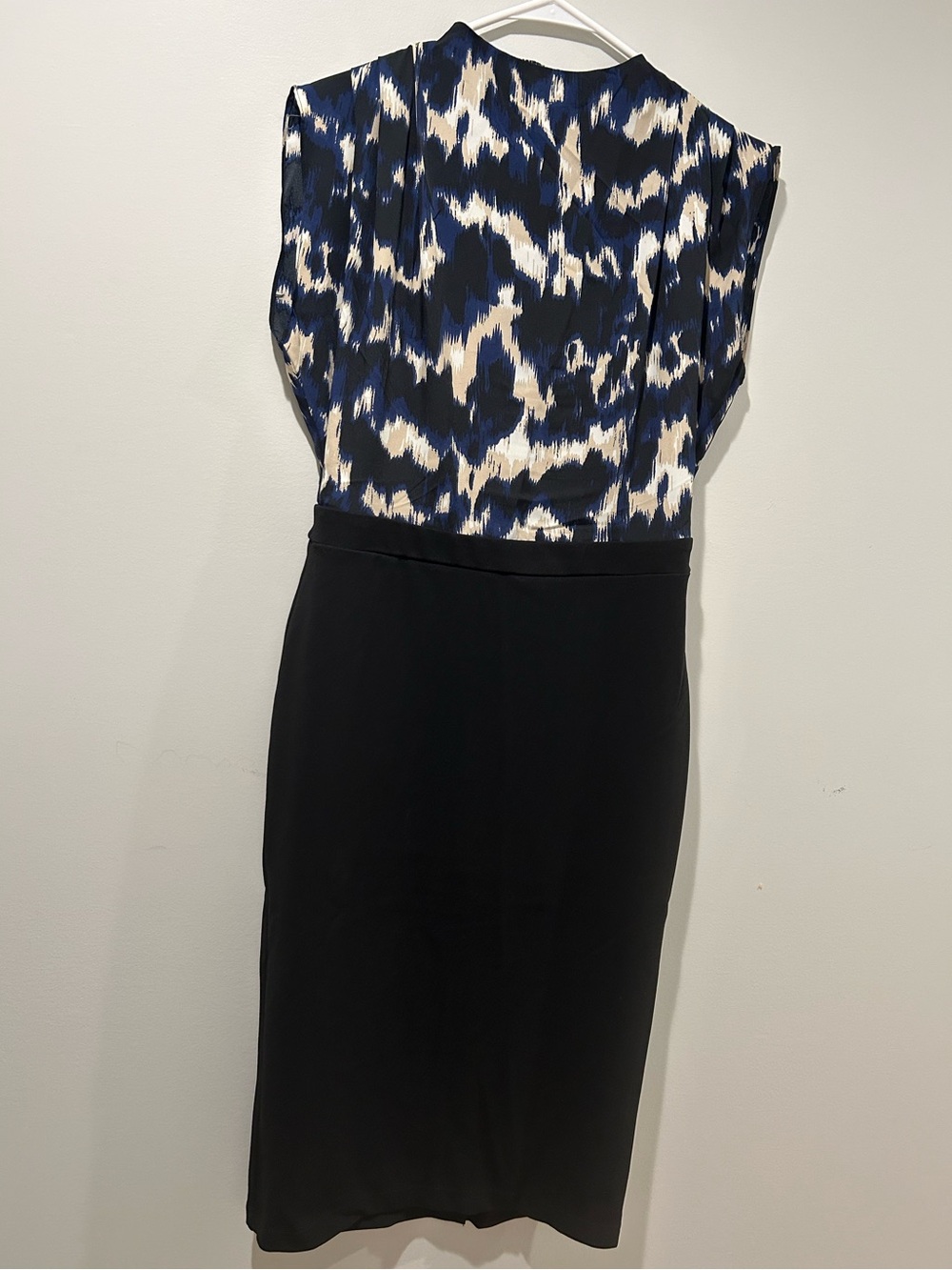 NWT Tahari High Neck Blue and Black Pencil Dress - Picture 4 of 8